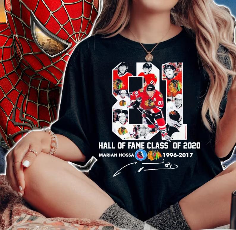 81 Hall Fame Class 2020 Marian Hossa 1996 2017 Signature t-shirt