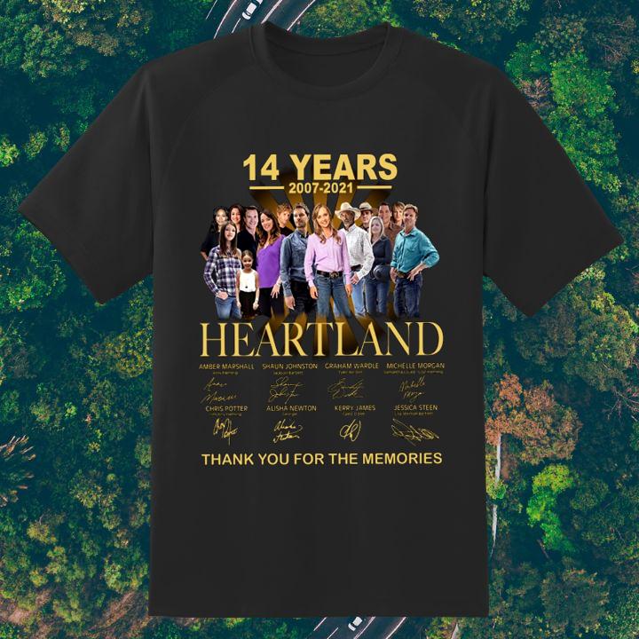 14 Years 2007-2021 Heartland Signatures Thank You For The Memories Shirt