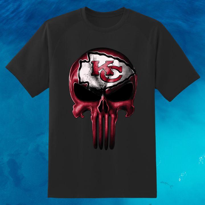 The Punisher Skull Kansas City Chiefs Logo Funny T-Shirt