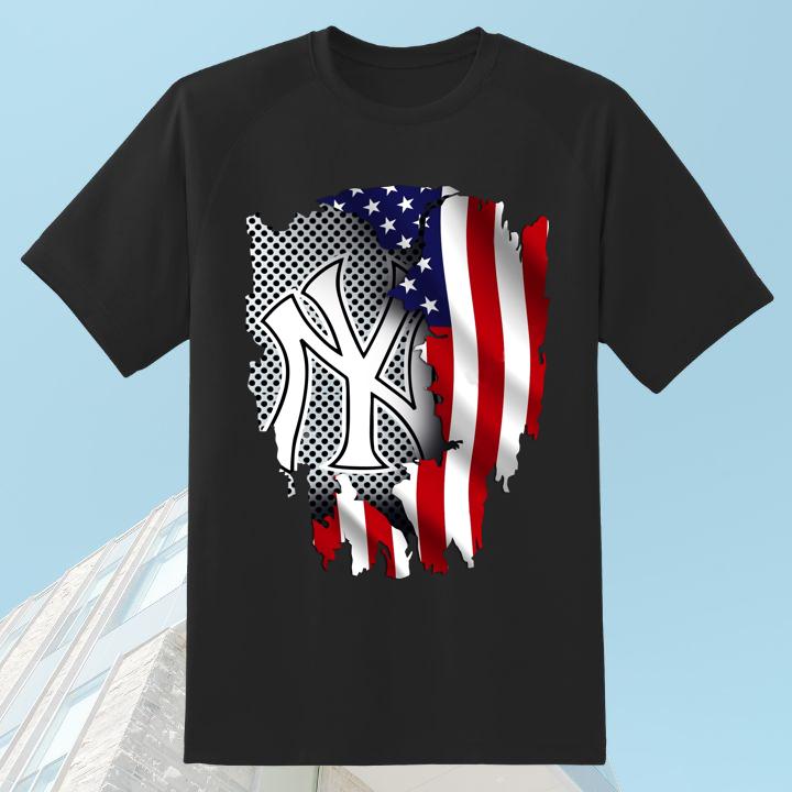 Premium New York Yankees And American Flag T-Shirt