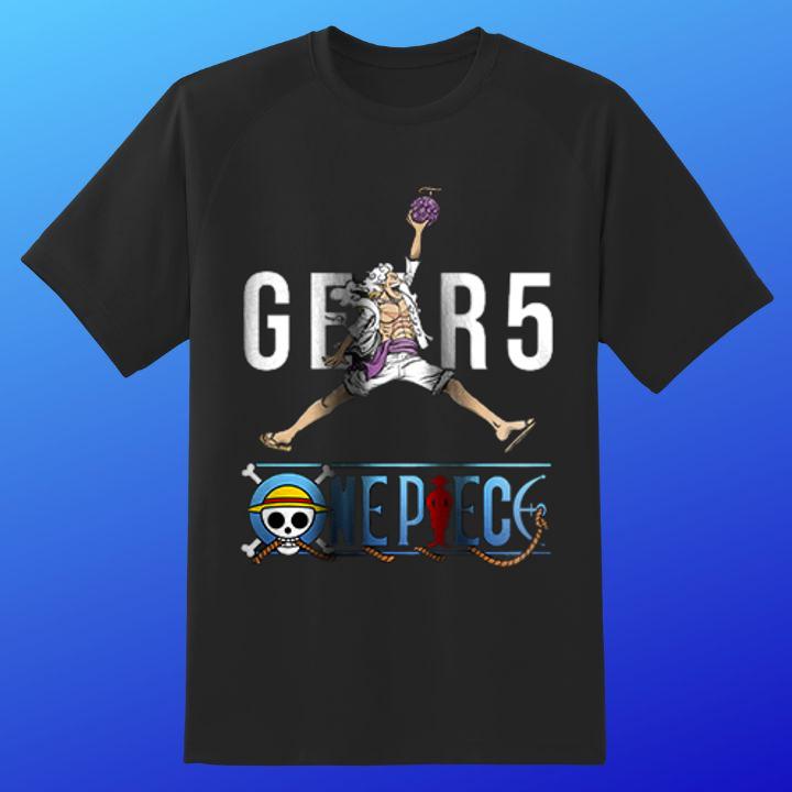 One Piece Luffy Gear 5 Jumpman Logo T-Shirt