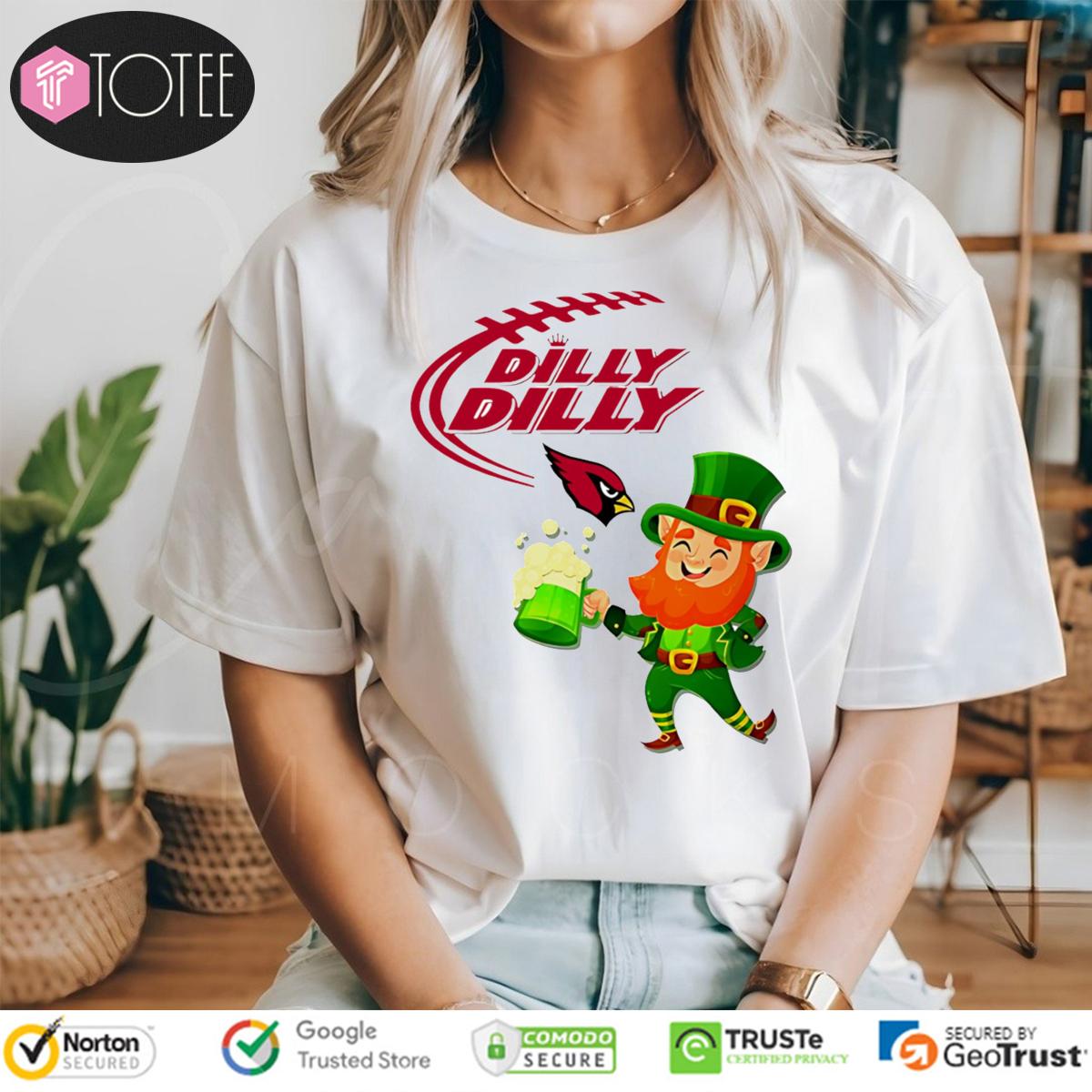 St. Patricks Day Arizona Cardinals Leprechaun Irish Dilly Dilly T-Shirt