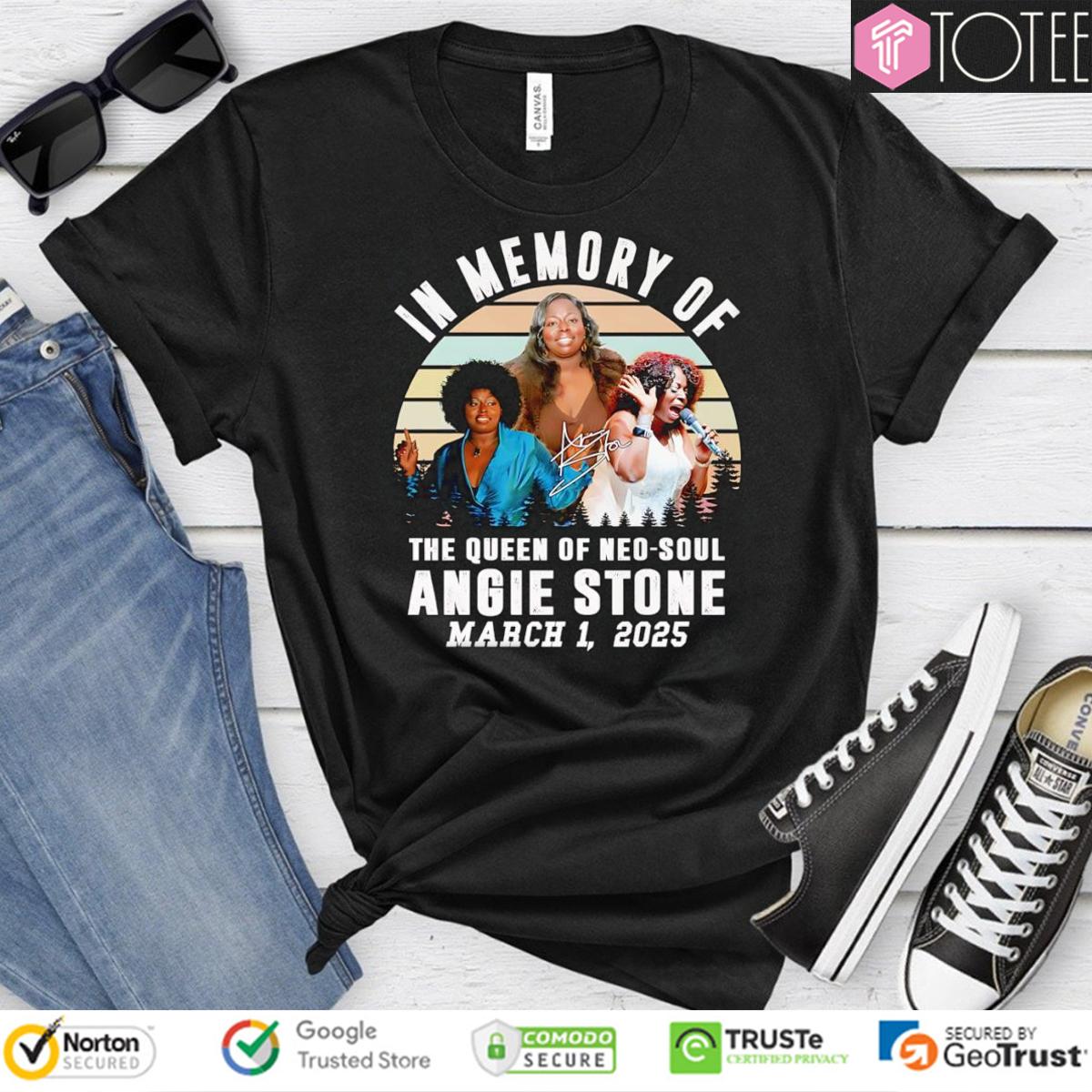 In Memory Of Angie Stone – Queen Of Neo-Soul Vintage Sunset Signed T-Shirt