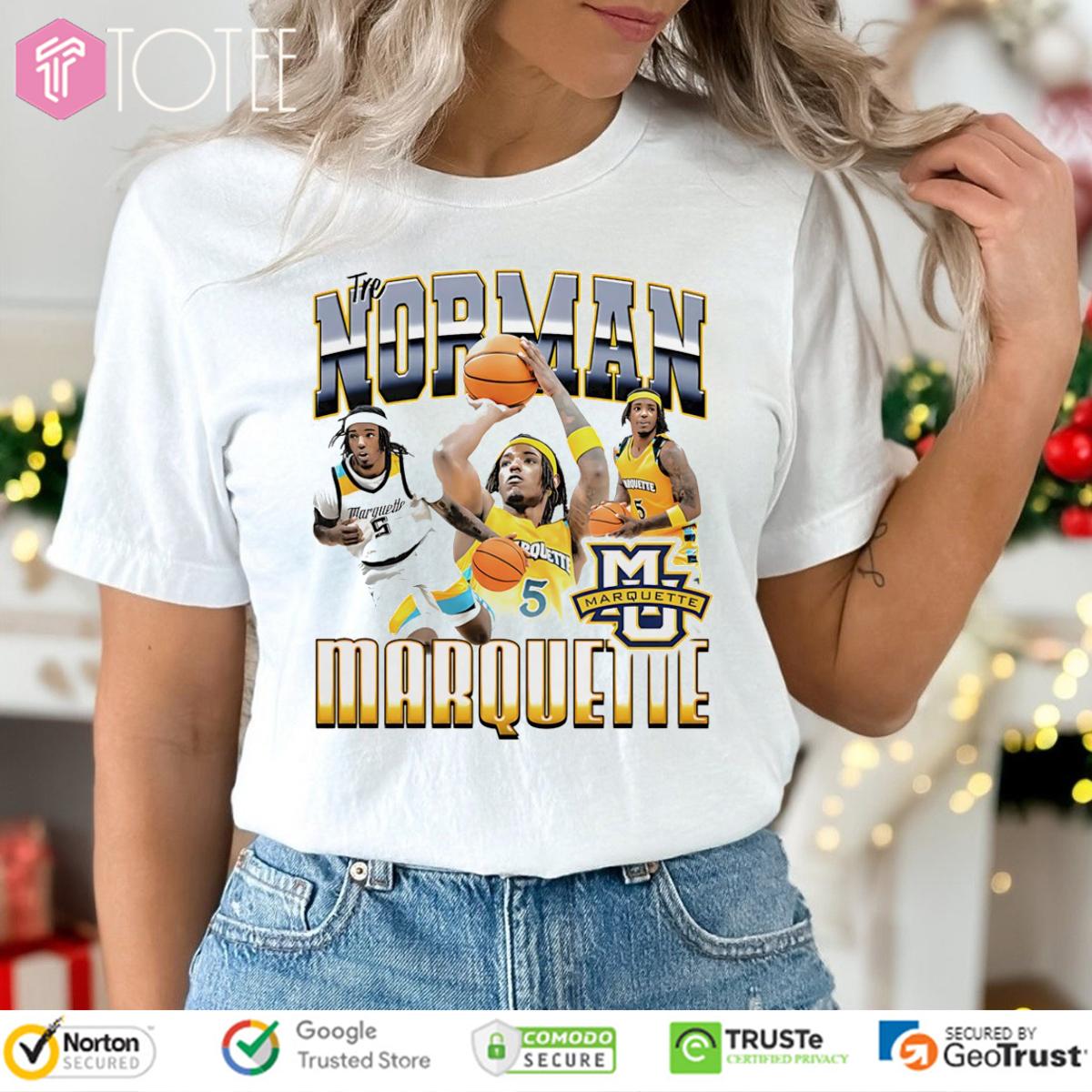 Tre Norman Marquette Golden Eagles Basketball T-Shirt