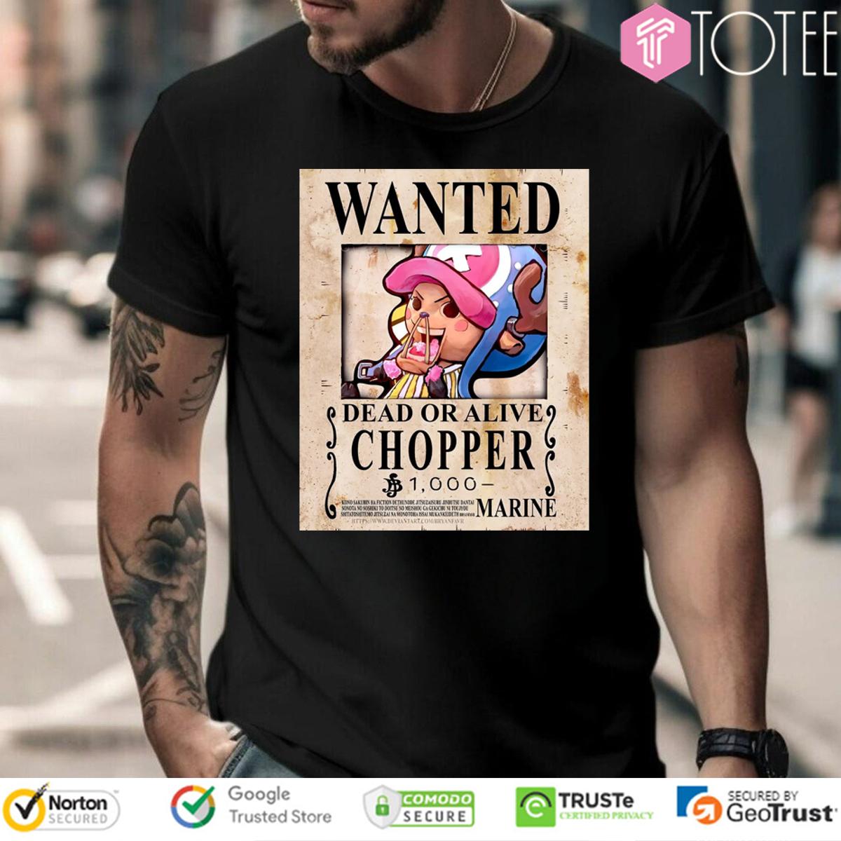 Wanted Dead Or Alive Tony Tony Chopper Cotton Candy Lover One Piece T-Shirt