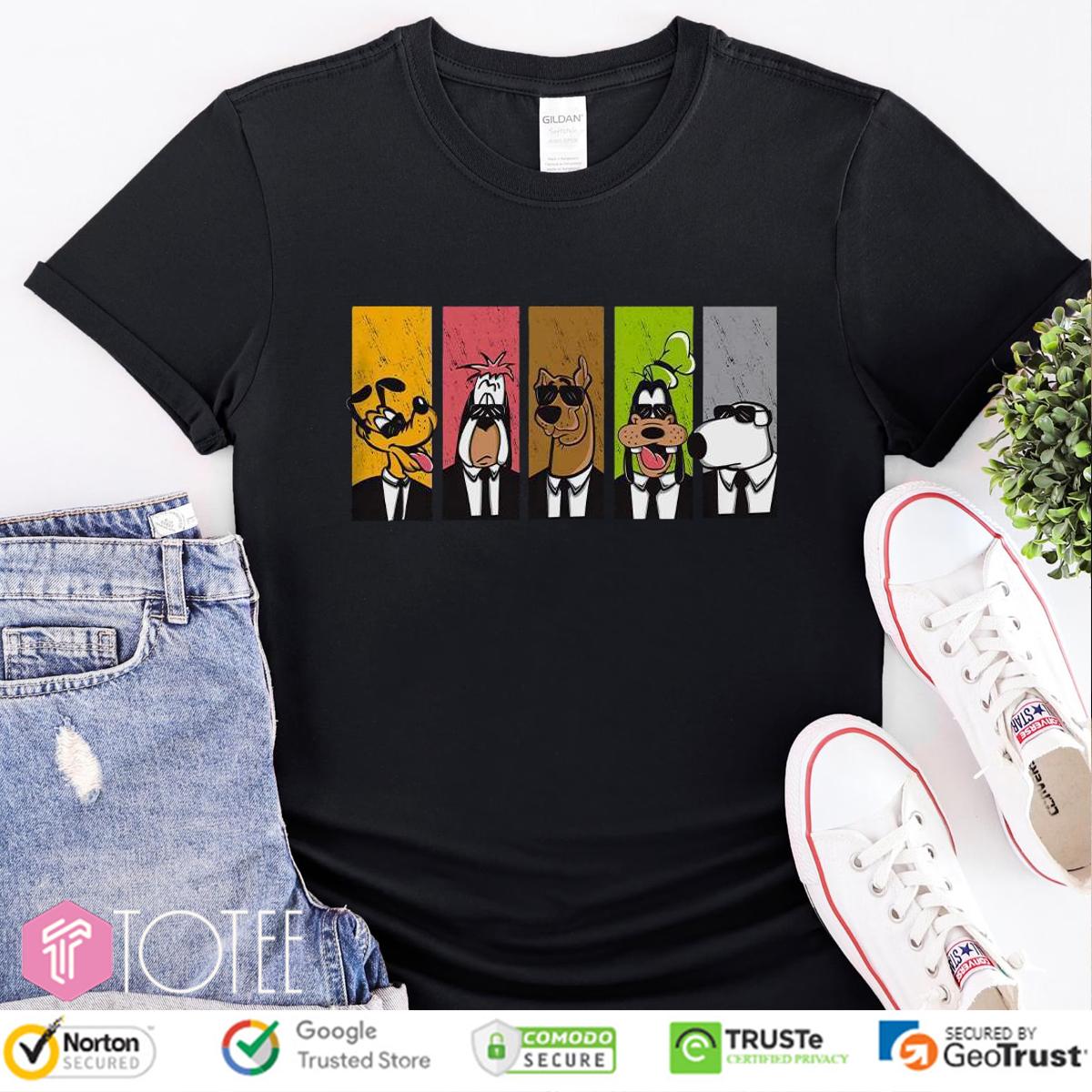 Cartoon Dogs Pluto Scooby Doo Goofy Parody MIB T-Shirt