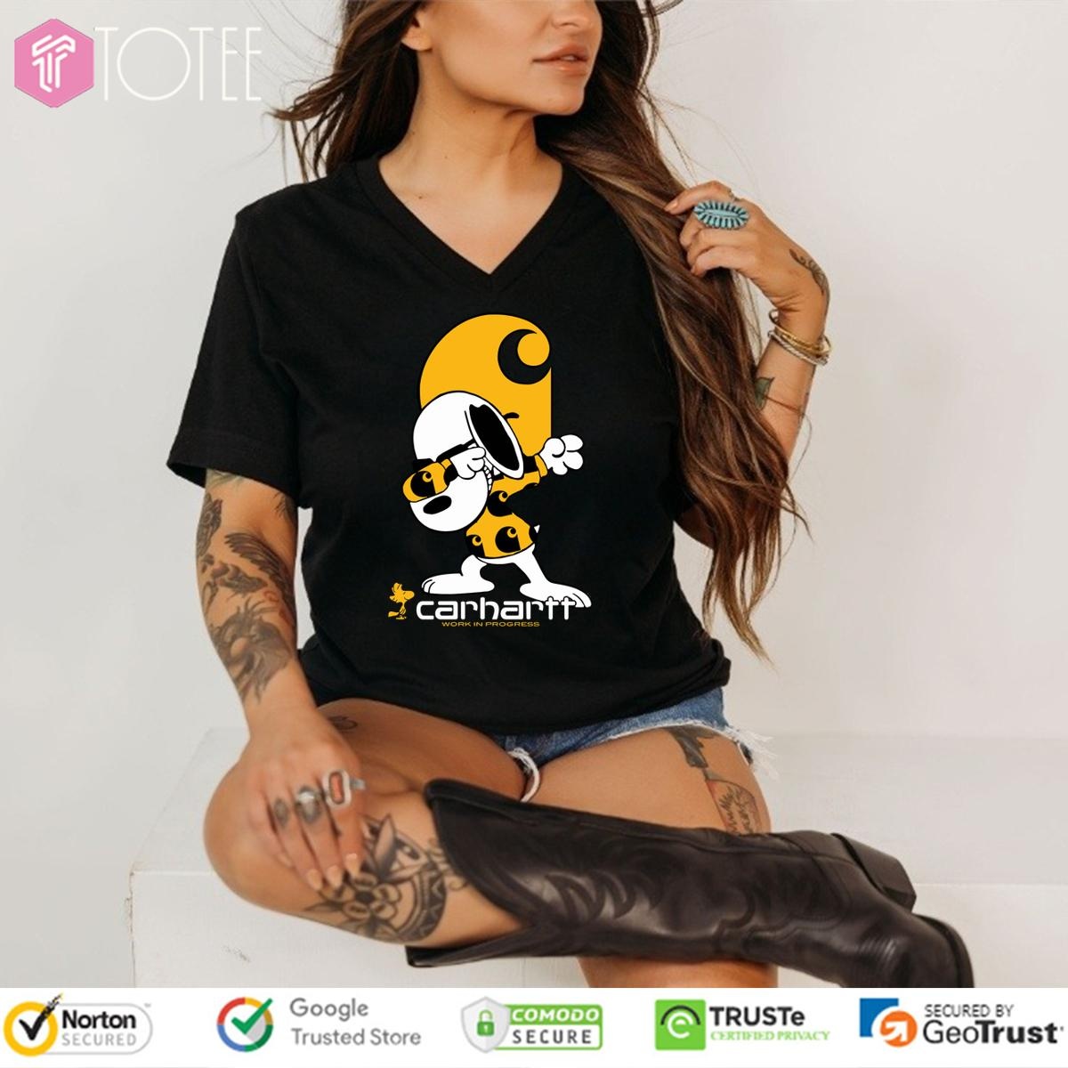 Snoopy Dabbing Carhartt Work In Progress V-neck